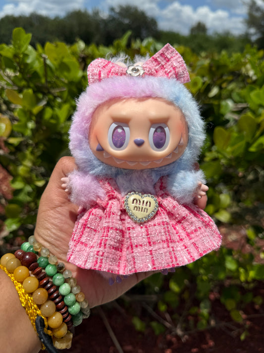 Miu Miu Dress Fancy Fashion Designer Kawaii Cute Doll Labubu Outfit Clothes 17cm