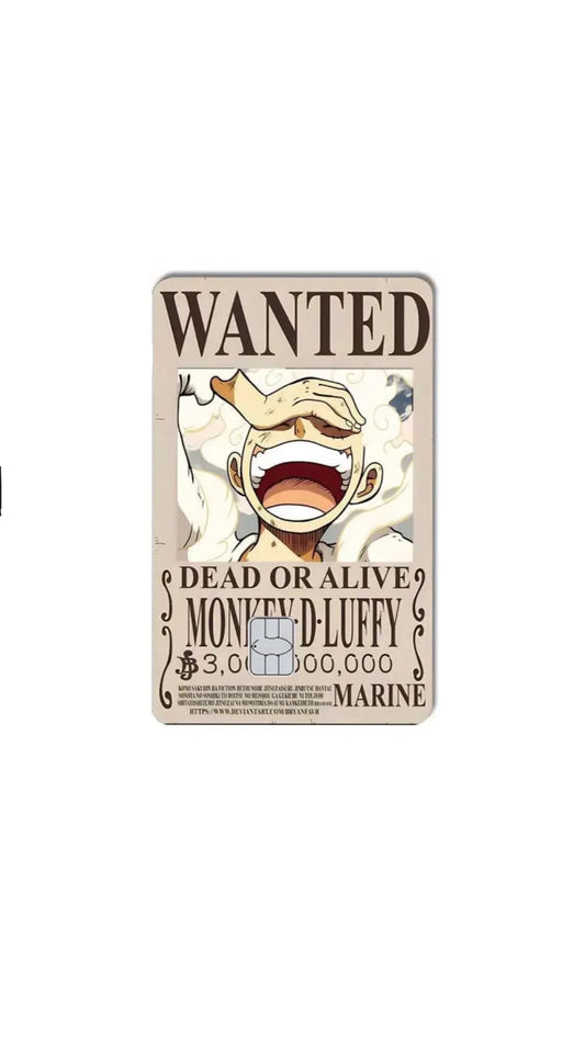 Gear Five Luffy Wanted Poster One Piece Credit Card Sticker