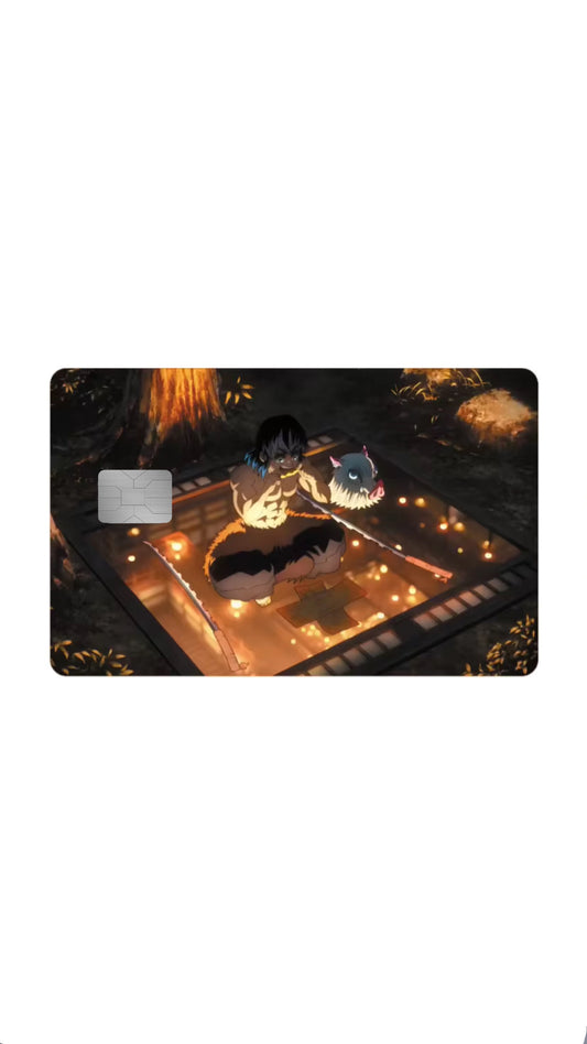 Inosuke Infinity Castle Demon Slayer Credit Card Sticker