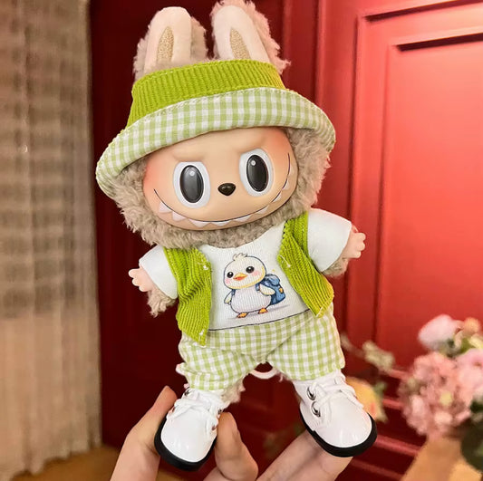 Duck Green Outfit Set Kawaii Cute Doll Labubu Outfit Clothes 17cm