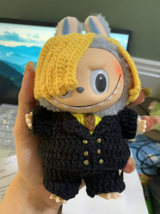 Sanji Crochet One Piece Doll Labubu Anime Costume Cosplay Clothes 17cm