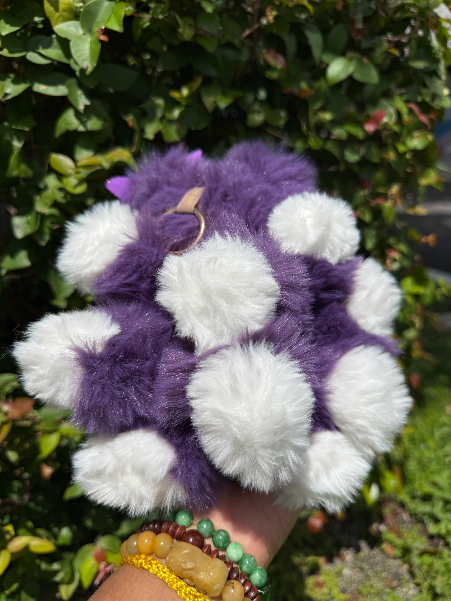 Star Bedazzled Purple Custom Nine-tailed Handmade Fluffy Labubu