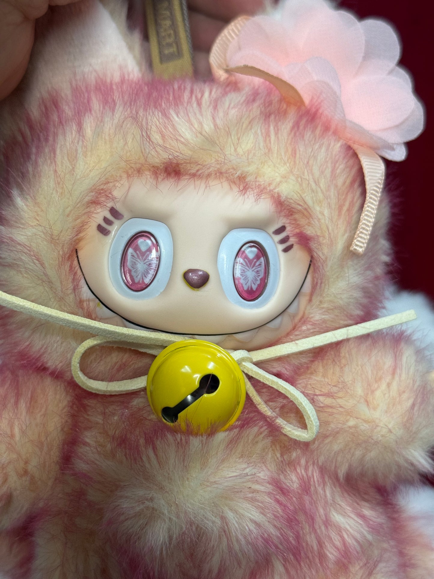 Two Toned Firery Peach Custom Nine-tailed Handmade Fluffy Labubu