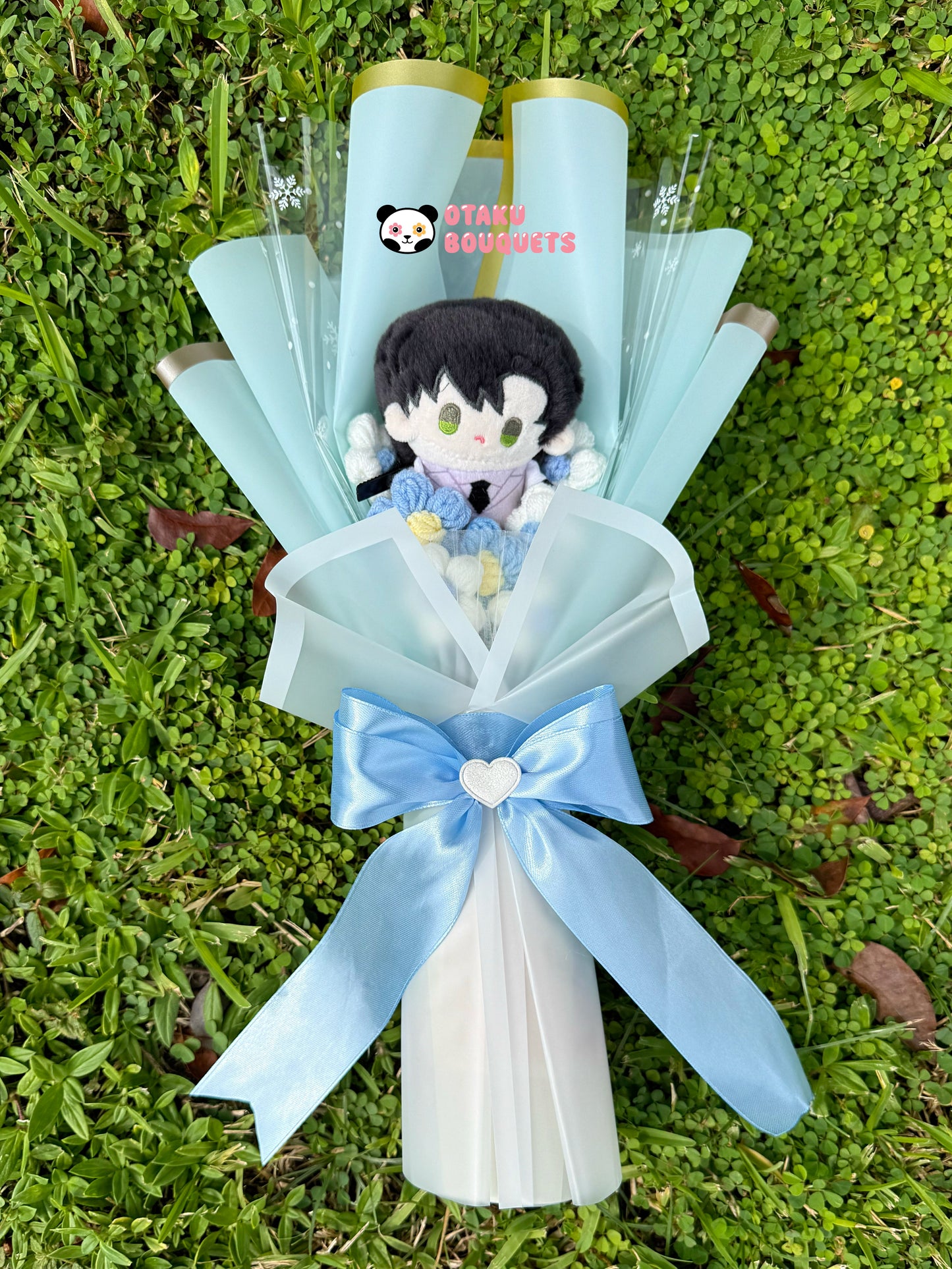 Small Zayne Love and Deepspace LAD Plushie Crochet Flower Bouquet