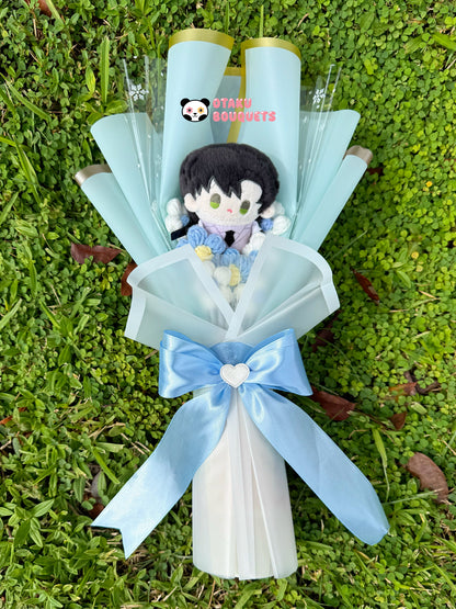 Small Zayne Love and Deepspace LAD Plushie Crochet Flower Bouquet