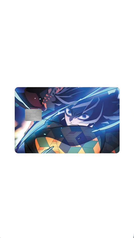 Giyu Infinity Water Hashira Demon Slayer Credit Card Sticker