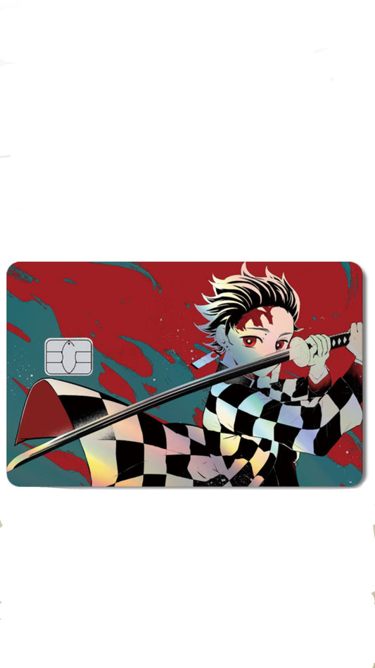 Tanjiro Holographic Demon Slayer Credit Card Sticker