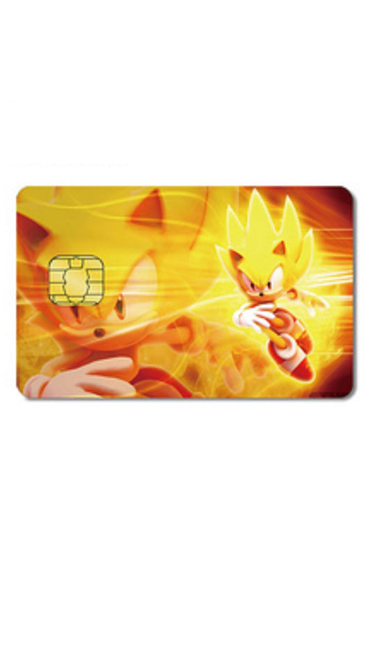 Gold Super Sonic Sega Credit Card Sticker