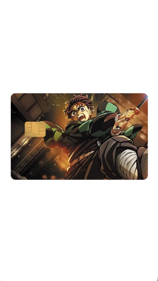 Tanjiro Infinity Castle Anime Demon Slayer Credit Card Sticker