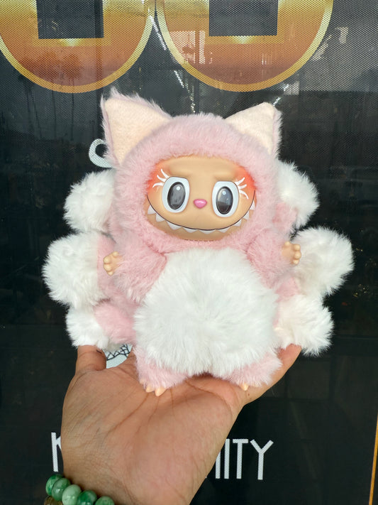 Pink Custom Nine-tailed Handmade Fluffy Labubu