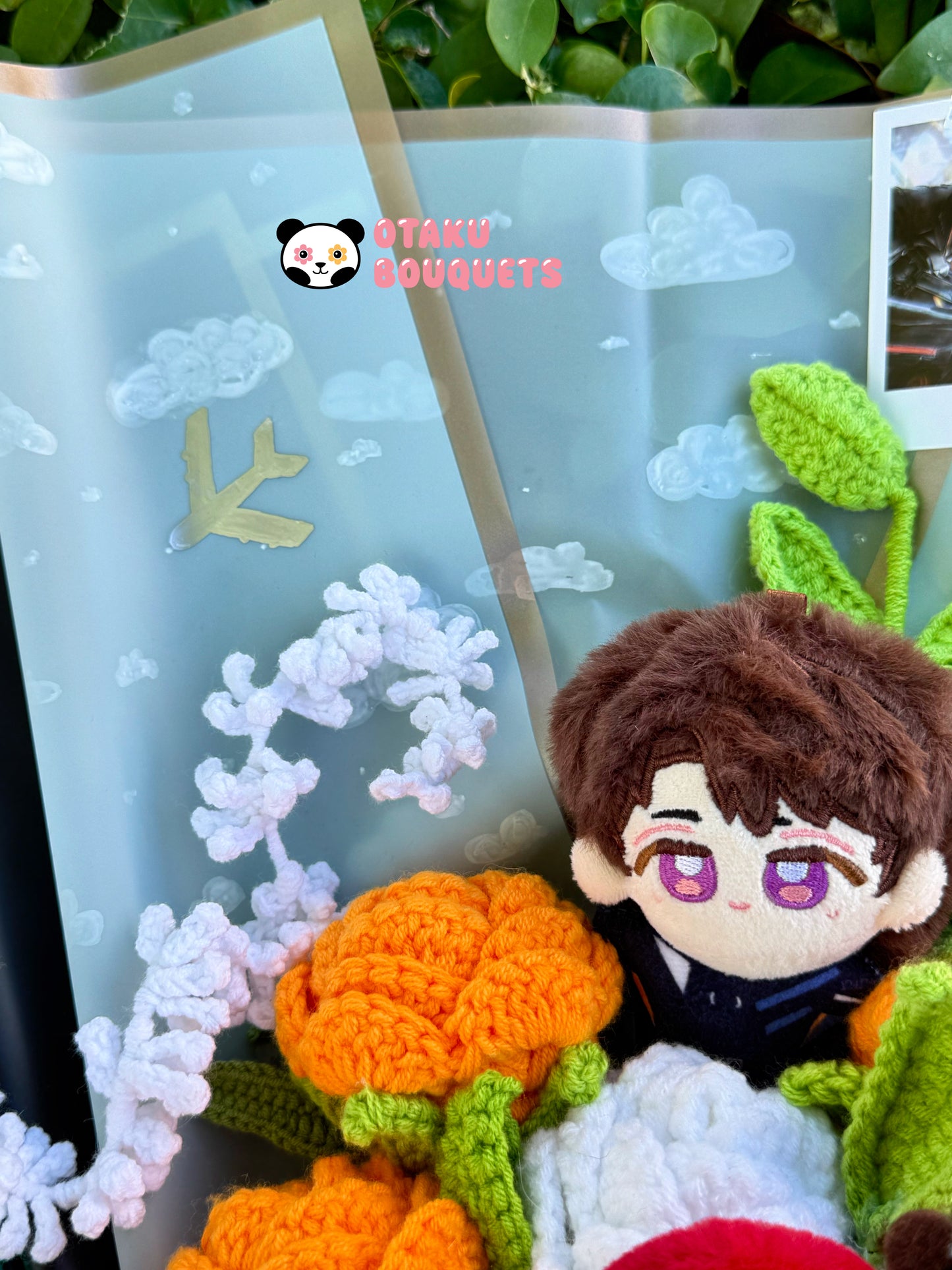 Caleb Love and Deepspace LAD Plushie Crochet Flower Bouquet