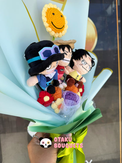 Brothers Over Saki Pirates Anime Plushie Crochet Flower Bouquet