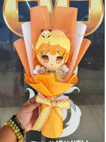 Small Electric Sleepy Demon “Hunter” Plush Anime Crochet Flowers Bouquet