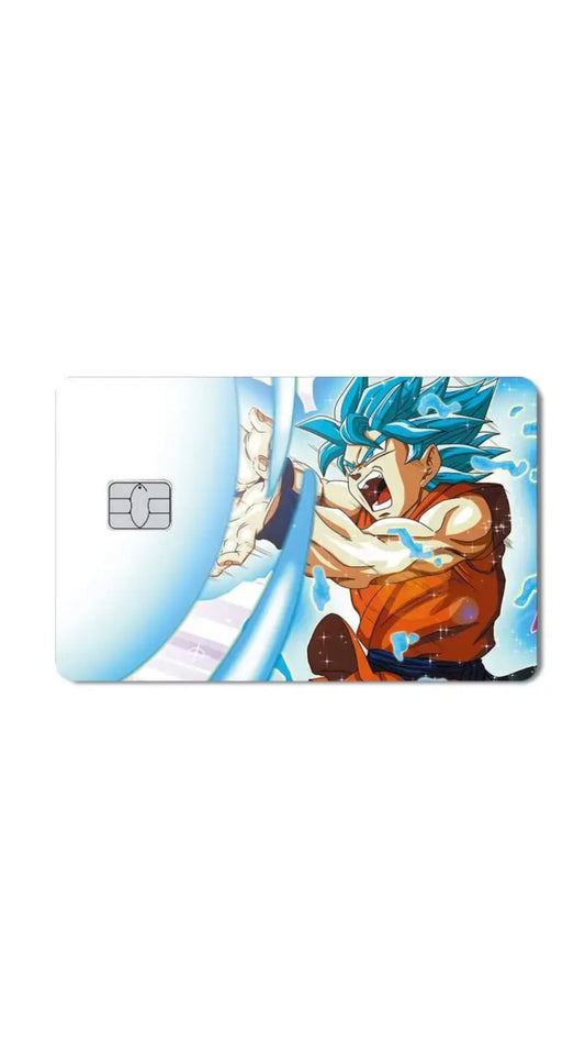 Kameahmeah Blue Super Saiyan Goku Dragon Ball Z Anime Credit Card Sticker