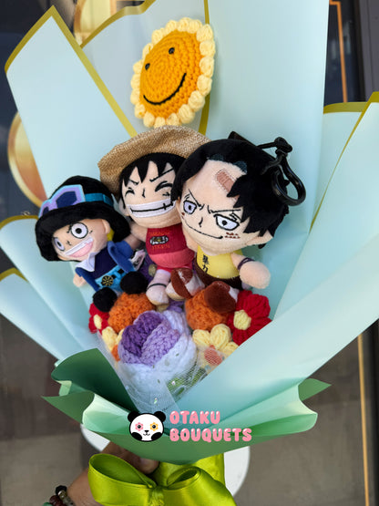 Brothers Over Saki Pirates Anime Plushie Crochet Flower Bouquet