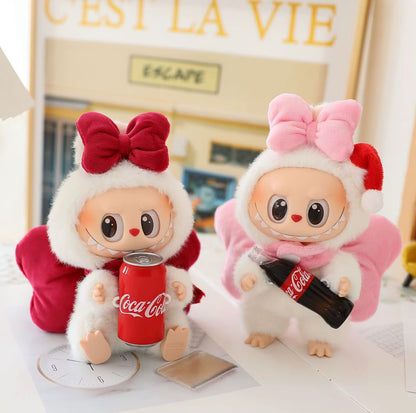 Big Bow Kawaii Cute Doll Labubu Outfit Clothes 17cm