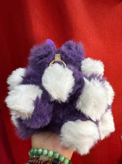 Star Bedazzled Purple Custom Nine-tailed Handmade Fluffy Labubu