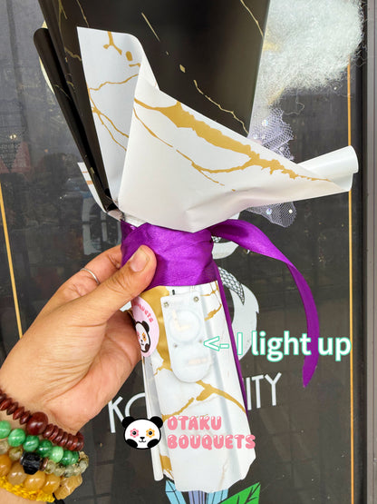 Rubber Pirate Vs Blue Dragon Light Up Anime Plushie Crochet Flower Bouquet