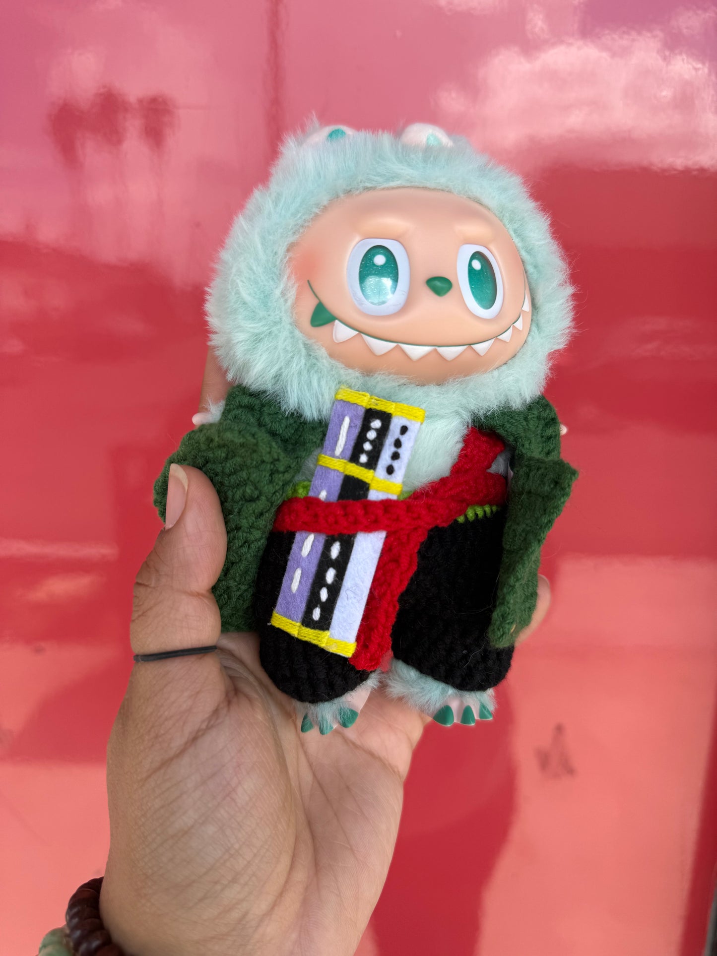 Swordsman Moss Pirate Style Crochet Pirate Straw Doll Labubu Anime Costume Cosplay Clothes 17cm