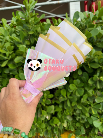 Yellow Dog X Pink Kirbie Plushie Crochet Flower Bouquet