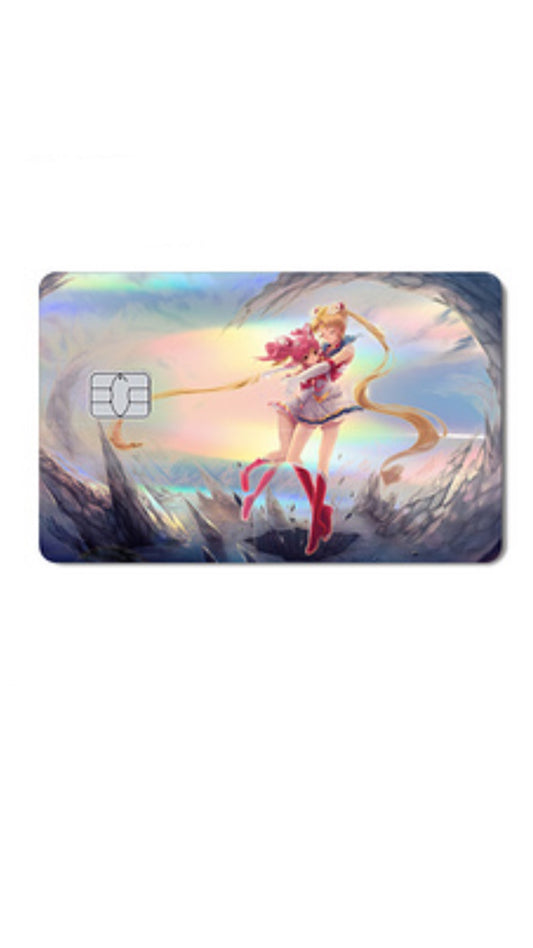 Sailor Moon and Chibi Moon Holographic Credit Card Sticker