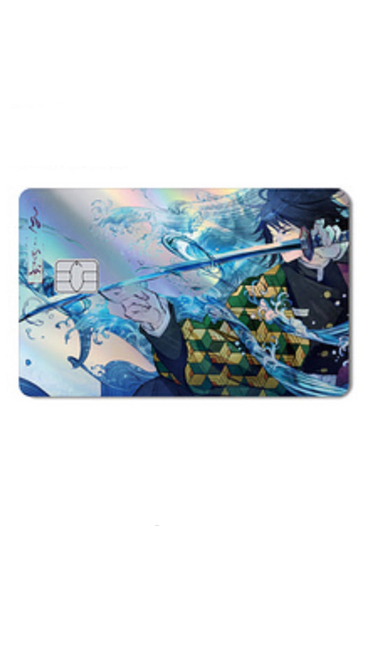 Giyu Water Hashira Holographic Demon Slayer Credit Card Sticker