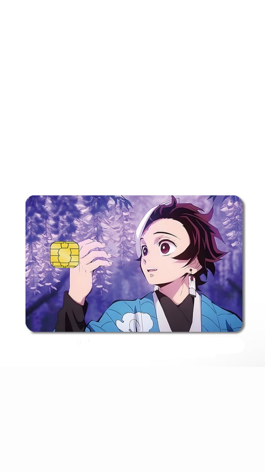 Tanjiro Wisteria Demon Slayer Credit Card Sticker