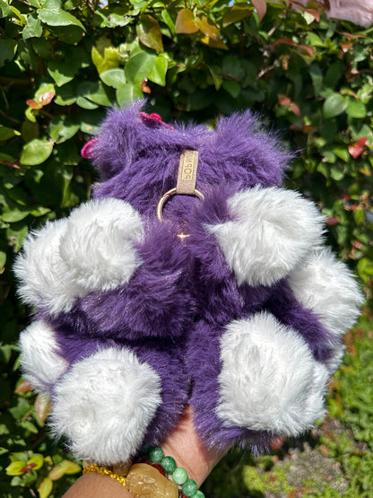Crecent Moon Bedazzled Purple Custom Nine-tailed Handmade Fluffy Labubu