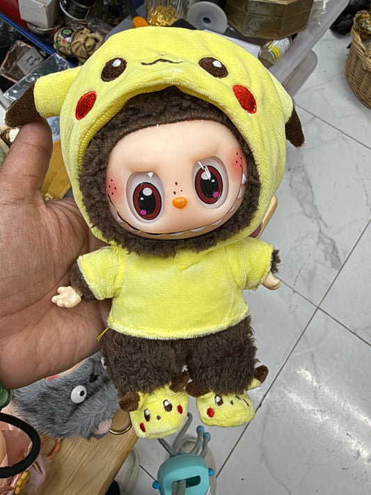 Pikachu Doll Labubu Anime Costume Cosplay Clothes 17cm