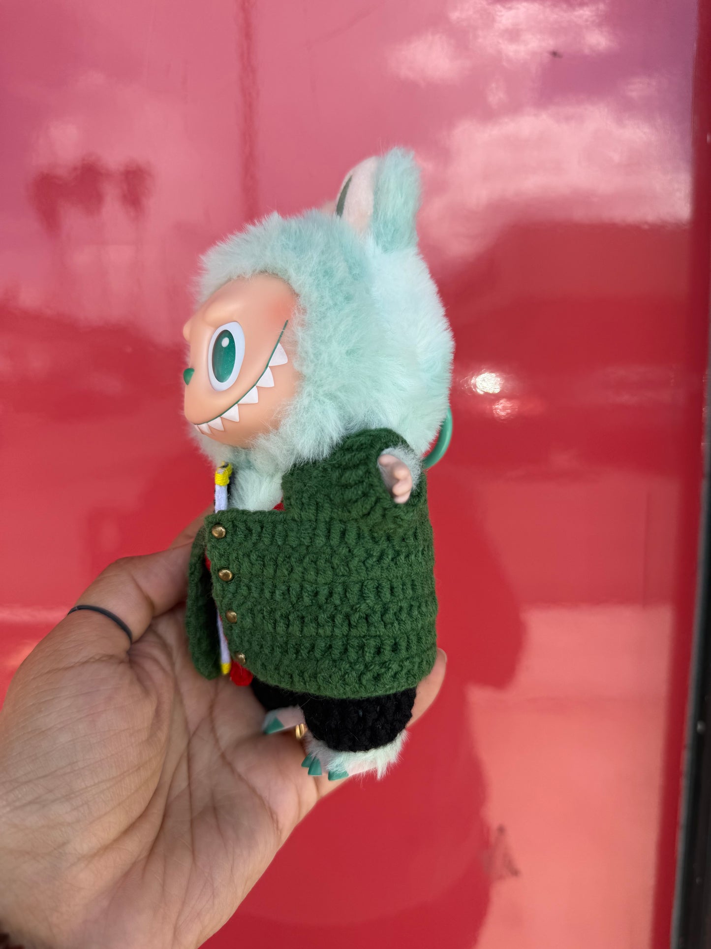 Swordsman Moss Pirate Style Crochet Pirate Straw Doll Labubu Anime Costume Cosplay Clothes 17cm