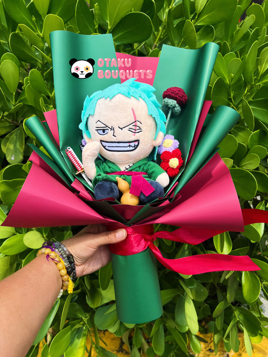 Three Sword Style Pirate Crochet Flower Anime Plush Bouquet