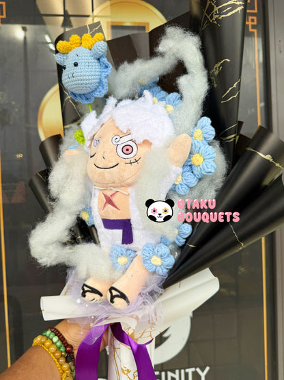 Rubber Pirate Vs Blue Dragon Light Up Anime Plushie Crochet Flower Bouquet