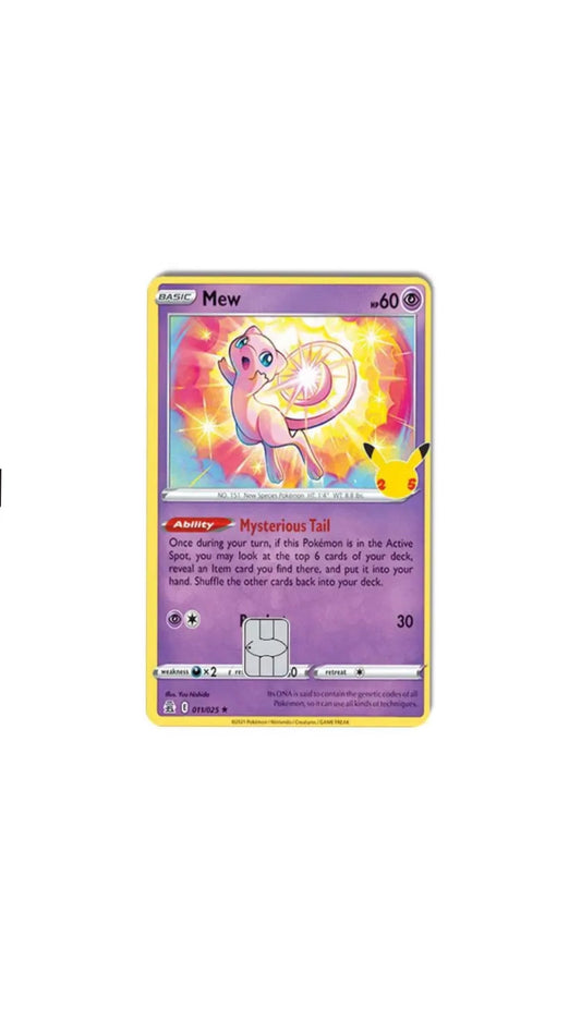 Mew Pokemon Card Anime Credit Card Sticker