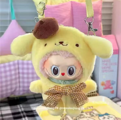 Sanrio Full Body Purse Kawaii Cute Doll Labubu Anime Costume Cosplay Clothes 17cm