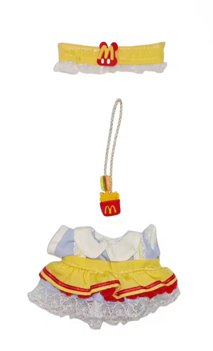 McDonald’s Dress Worker Kawaii Cute Doll Outfit Clothes 17cm