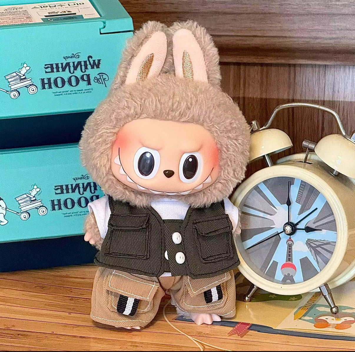 Green Hiking Green and Brown Outfit Kawaii Cute Doll Outfit Clothes 17cm