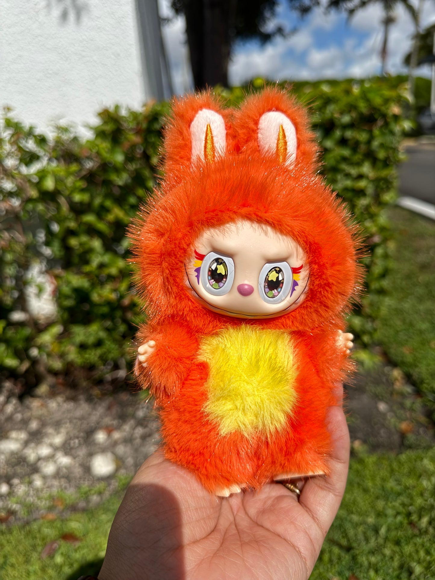Orange Flame Fire Dragon Monster with Wings Custom Handmade Doll