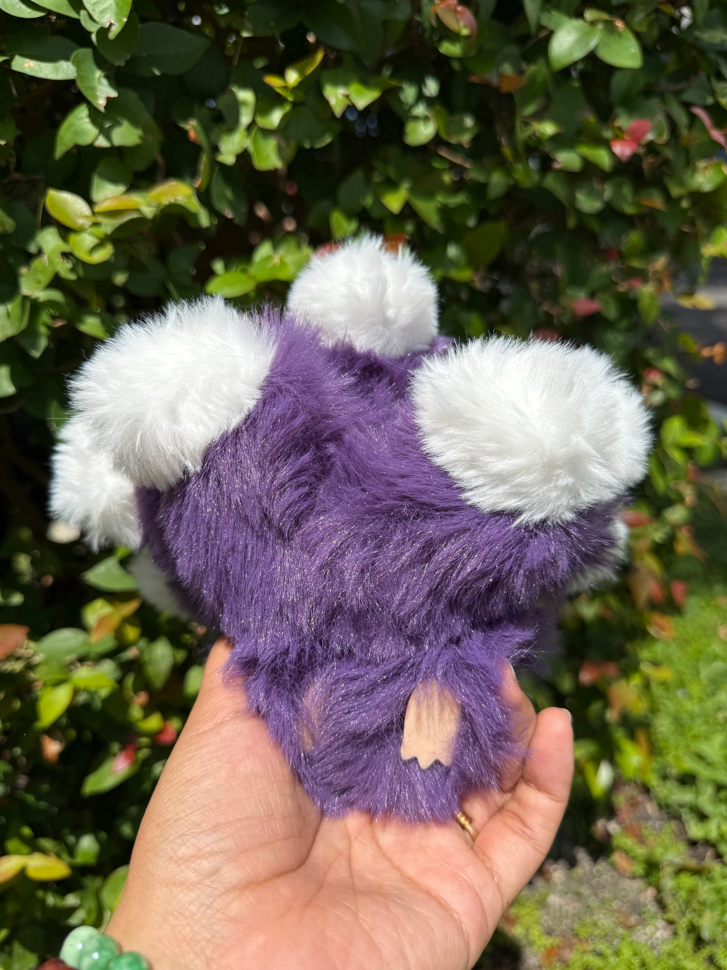 Star Bedazzled Purple Custom Nine-tailed Handmade Fluffy Labubu