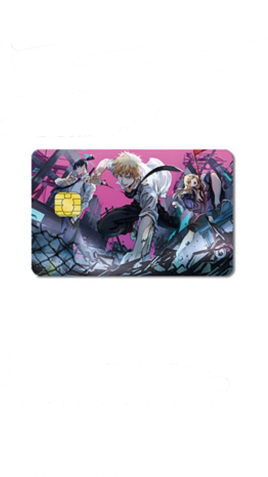 Chainsaw Man Crew Anime Credit Card Sticker