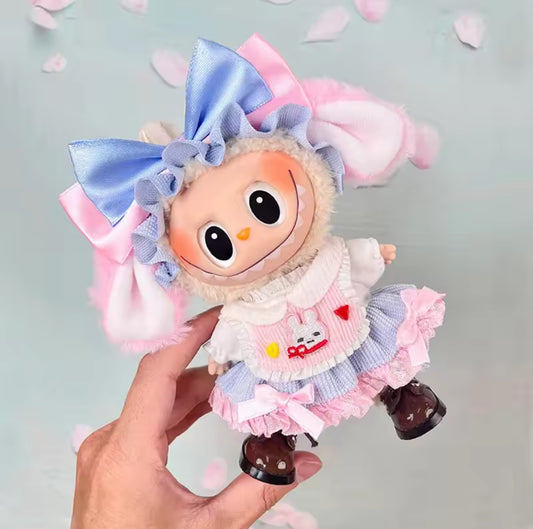 Bunny Baby Dress Kawaii Cute Costume Cosplay Doll Labubu Outfit Clothes 17cm