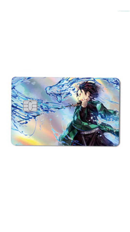 Tanjiro Water Style Holographic Demon Slayer Credit Card Sticker