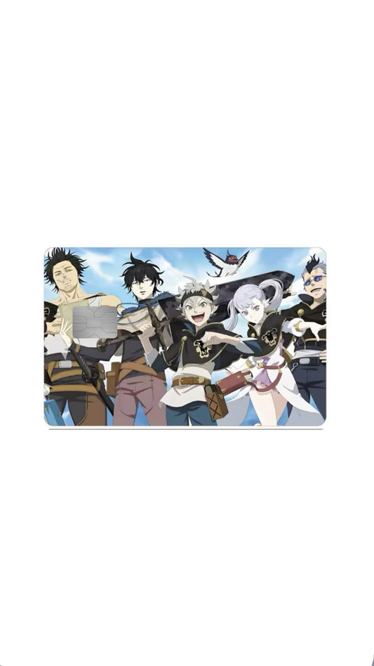 Black Clover Main Charcaters Black Bulls Credit Card Sticker