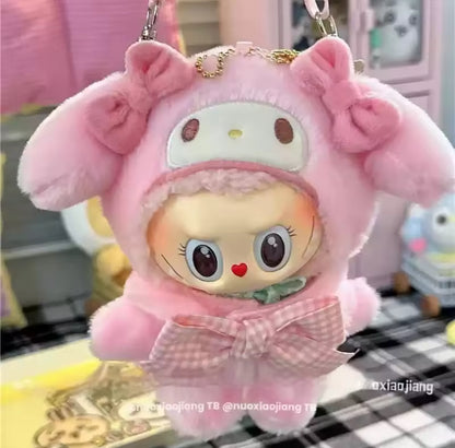 Sanrio Full Body Purse Kawaii Cute Doll Labubu Anime Costume Cosplay Clothes 17cm