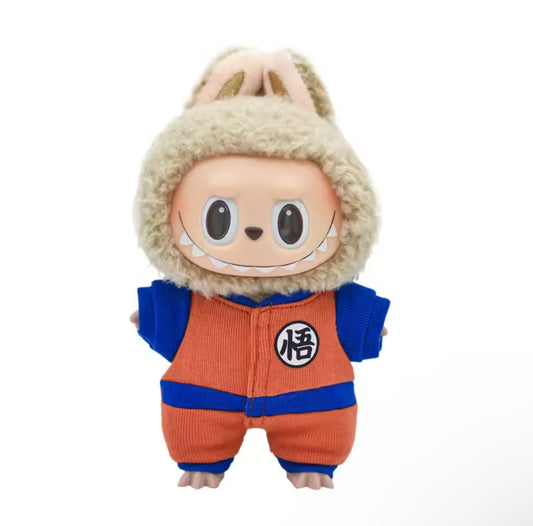 Goku Dragon Ball Z Doll Labubu Anime Costume Cosplay Clothes 17cm