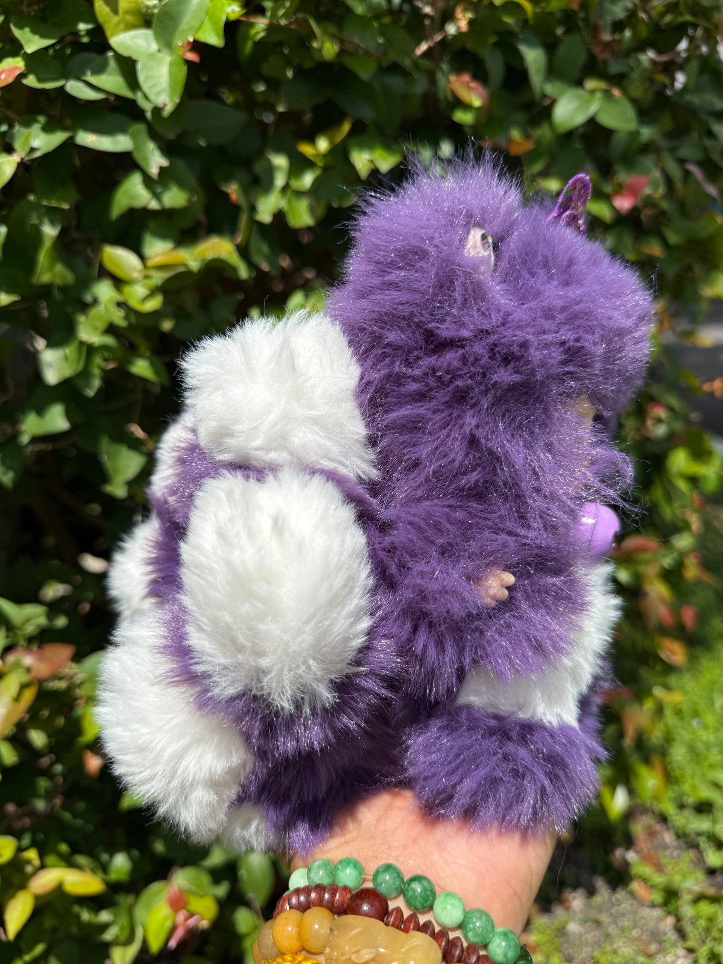 Star Bedazzled Purple Custom Nine-tailed Handmade Fluffy Labubu