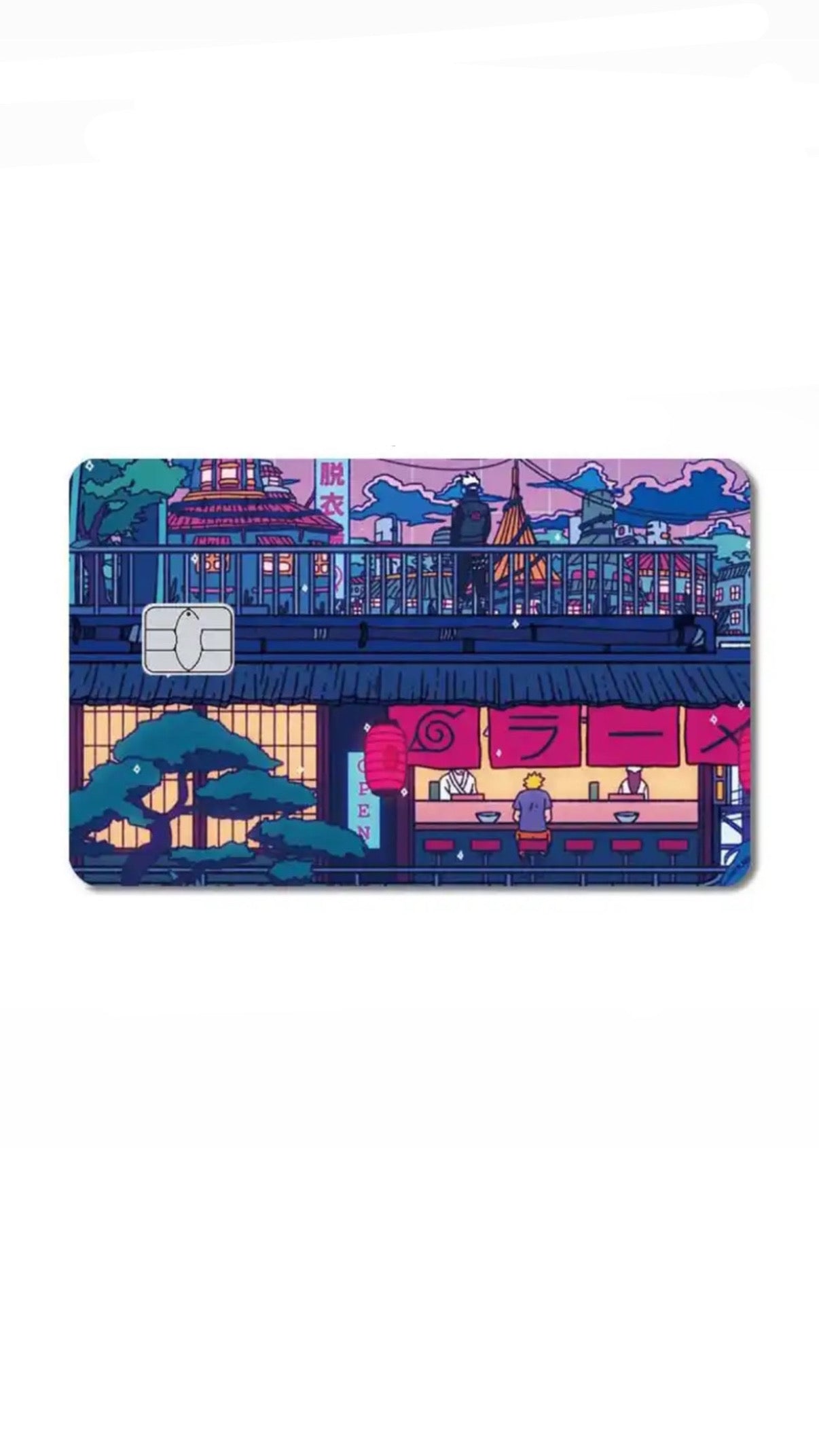 Naruto and Kakashi Ramen Hidden Leaf Anime Credit Card Sticker