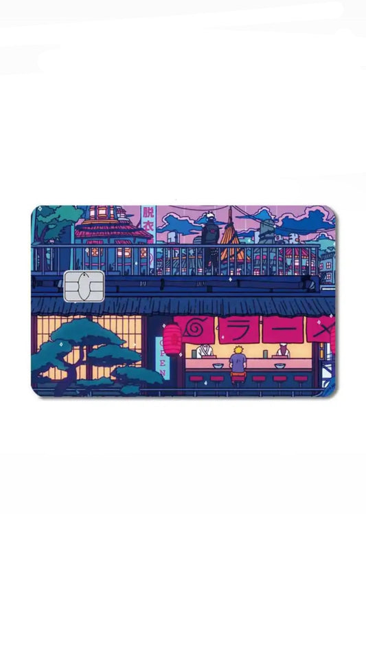 Naruto and Kakashi Ramen Hidden Leaf Anime Credit Card Sticker