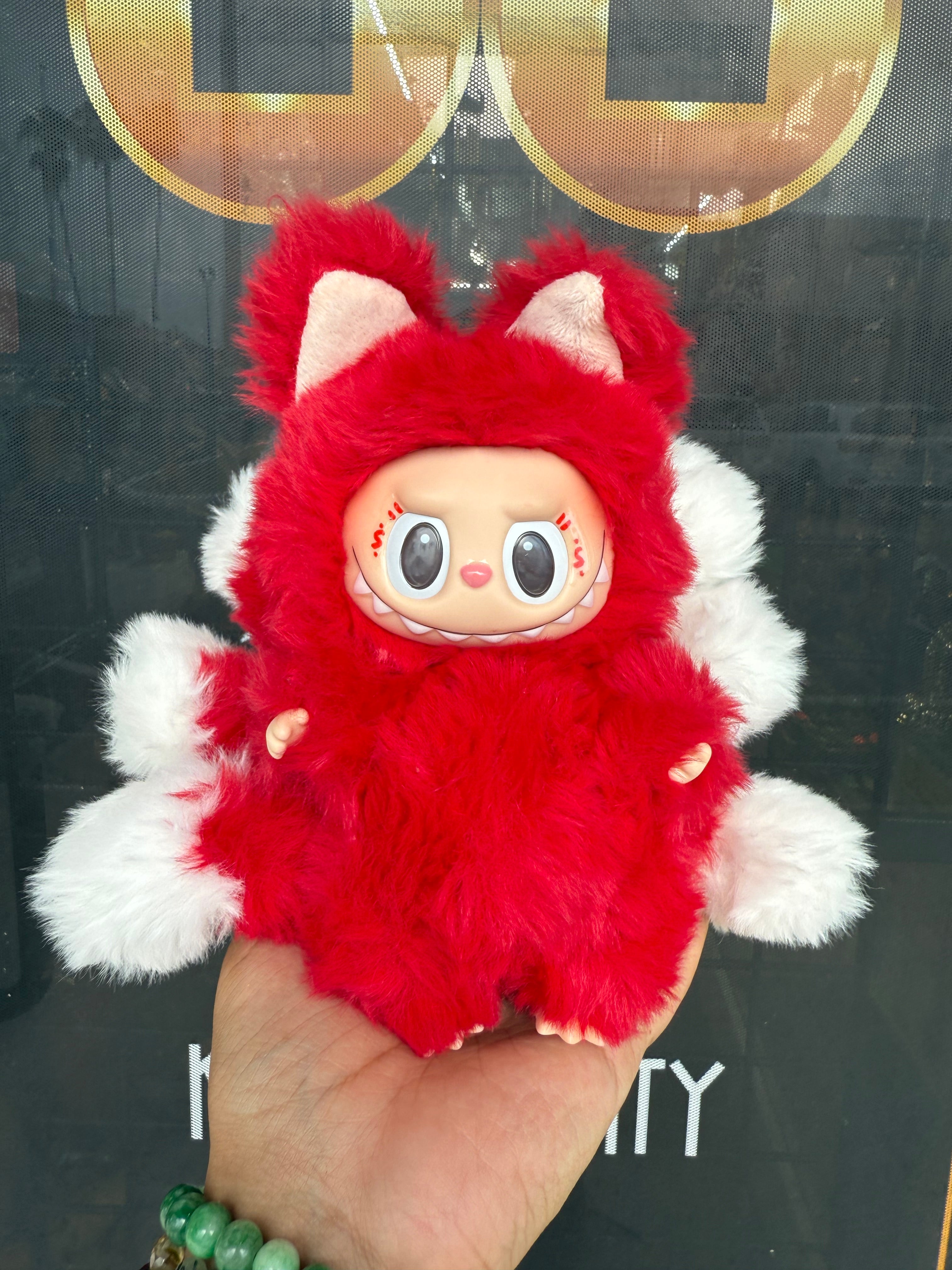 Red Custom Nine-tailed Handmade Fluffy Labubu