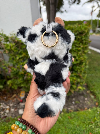 White and Blavk Cow Custom Handmade Fluffy Doll