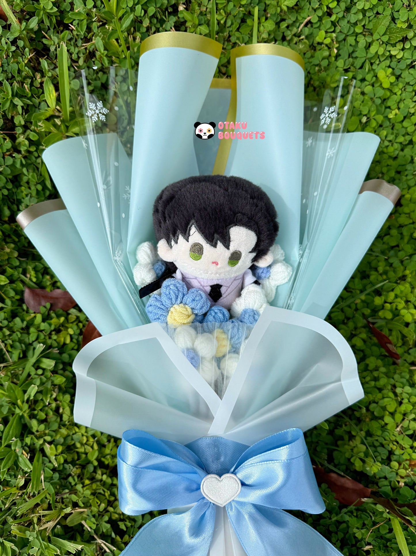 Small Zayne Love and Deepspace LAD Plushie Crochet Flower Bouquet